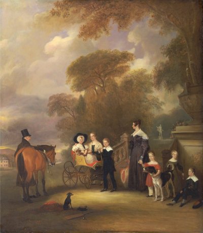 Le révérend et Mme Henry Palmer avec leurs six enfants plus jeunes à Withcote Hall, près d