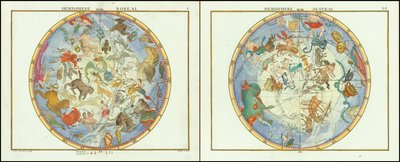 1776 - John Flamsteed - Hémisphère austral et hémisphère boréal - John Flamsteed