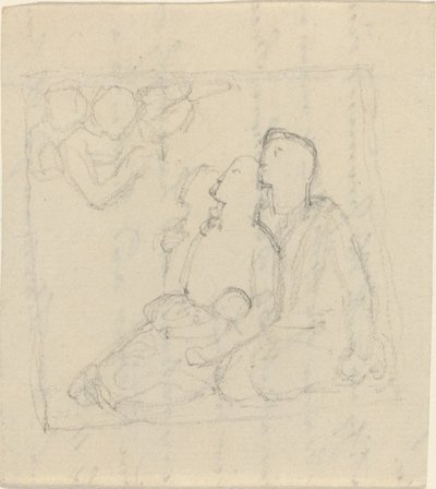Une famille adressée par des anges - John Flaxman
