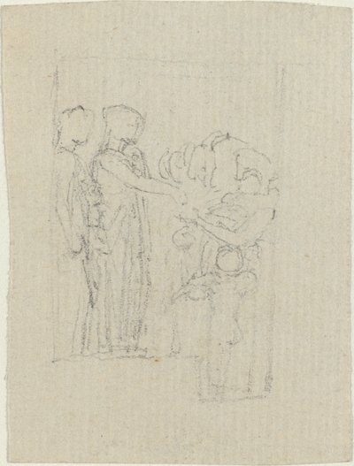 Mendiants à une porte (Étude pour le monument Yarborough) - John Flaxman