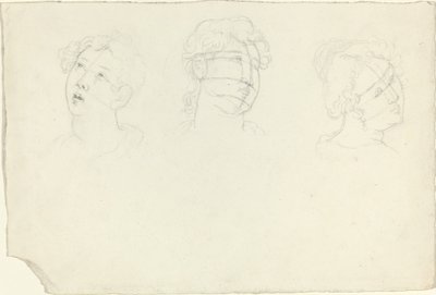Tête de Marie-Madeleine et deux saints (?) - John Flaxman