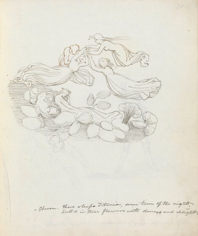 Oberon. Là dort Titania, quelque part de la nuit..., 1783 - John Flaxman