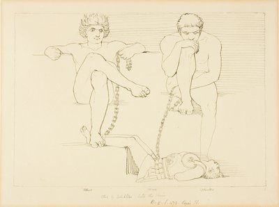 Othus et Ephialte capturent Arès - John Flaxman