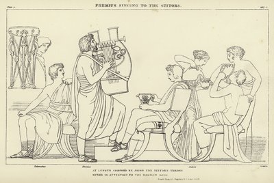 Phémius chantant aux prétendants - John Flaxman