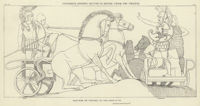 Polydamas conseillant Hector de se retirer de la tranchée - John Flaxman