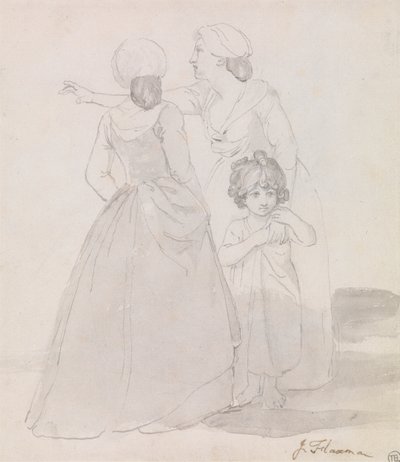 Deux femmes et un enfant - John Flaxman
