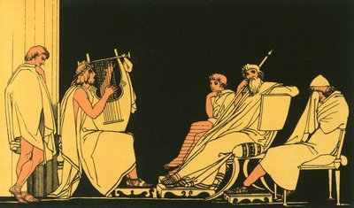 Ulysse pleure au chant de Démodocos - John Flaxman