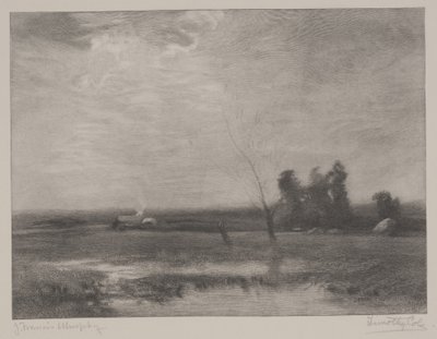 Après-midi dans les basses terres, gravure par Timothy Cole - John Francis Murphy