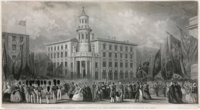 Le Nouvel Échange de charbon, rue Thames, lors de la cérémonie de son ouverture en 1849 - John Francis Salmon