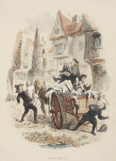 Page de titre de Old St. Pauls, par William Harrison Ainsworth, pub. 1855 (gravure en couleur) - John Franklin
