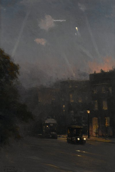 Un raid Zeppelin, 8 octobre 1915, c.1915-18 - John Fraser