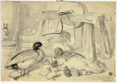 Canards, canetons et meules de pierre - John Frederick Herring I