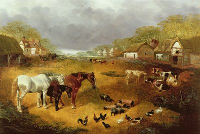 Une cour de ferme au printemps, XIXe siècle - John Frederick Herring Senior