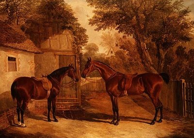 Chasseurs de baie devant une ferme - John Frederick Herring Senior