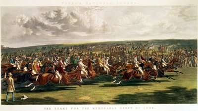 Le départ du mémorable Derby de 1844, gravé par Charles Hunt (1803-77) - John Frederick Herring Senior