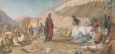 Un campement franc dans le désert du mont Sinaï. 1842 - Le couvent de Sainte-Catherine au loin - John Frederick Lewis