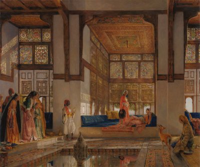 Une dame recevant des visiteurs (La Réception) - John Frederick Lewis