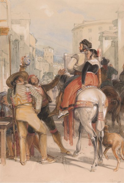 Scène de rue à Grenade le jour de la corrida - John Frederick Lewis