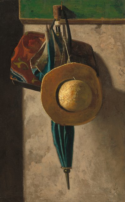 Chapeau de paille, sac et parapluie - John Frederick Peto