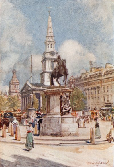 Charing Cross, avec la statue de Charles Ier et St. Martin-in-the-Fields - John Fulleylove