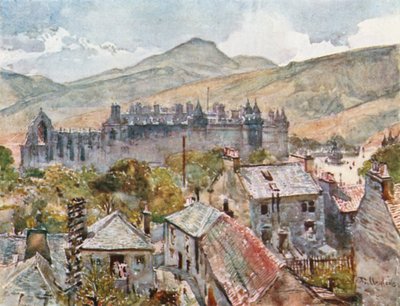 Palais de Holyrood depuis les jardins publics sous Calton Hill - John Fulleylove
