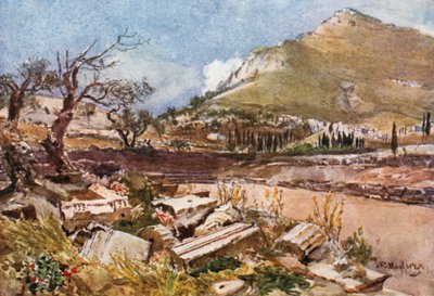 Mont Ithome depuis le stade de Messène - John Fulleylove