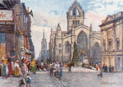 Cathédrale Saint-Gilles depuis le Lawnmarket - John Fulleylove