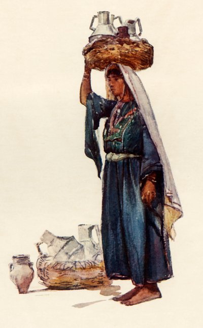 Paysanne syrienne avec des récipients de lait, 1902 - John Fulleylove