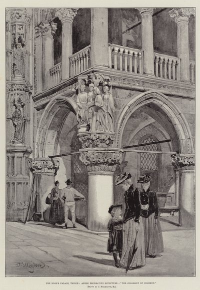 Le Palais des Doges, Venise, Angle Sculpture Décorative, Le Jugement de Salomon - John Fulleylove