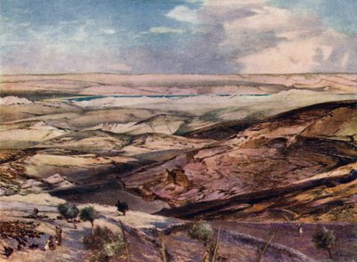 Le désert de Judée et la mer Morte, depuis le point culminant du mont des Oliviers - John Fulleylove
