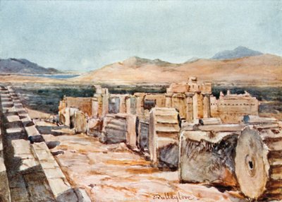 Les Propylées depuis le bord nord de la plateforme du Parthénon - John Fulleylove