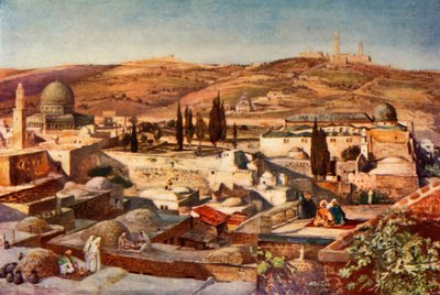 La zone du Temple et le mont des Oliviers depuis le mont Sion, 1902 - John Fulleylove