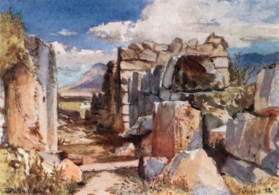 Tirynthe. La porte du château supérieur - John Fulleylove