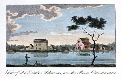 Vue du domaine Alkmaar, sur la rivière Commewine, 1813 - John Gabriel Stedman