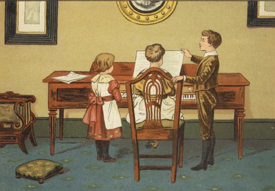 Enfants répétant au piano - John George (after) Sowerby