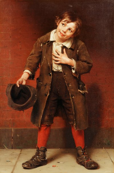 Garçon mendiant, c.1885-1887 - John George Brown