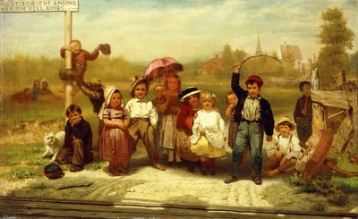 Attention à la locomotive pendant que la cloche sonne, 1863 - John George Brown