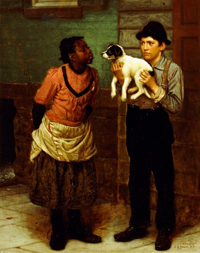 Le nouveau chiot - John George Brown