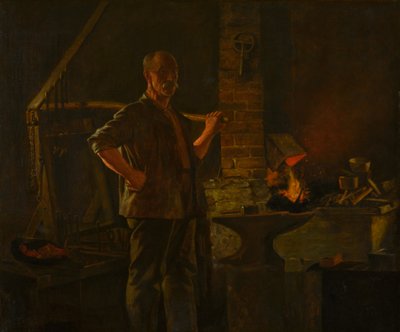 Le Forgeron du Village, vers 1900 - John George Brown