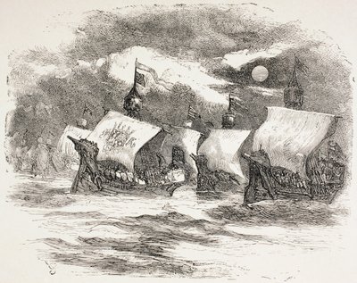 La flotte du roi Henri part pour la France, 1890 - John Gilbert
