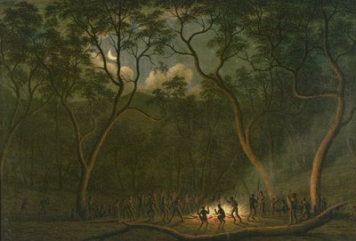 Coroboree aborigène en Terre de Van Diemen - John Glover