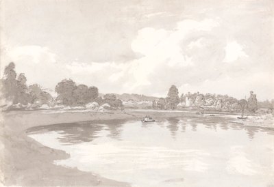 Sur la rivière Wye avec les ruines du château de Wilton sur un méandre de la rivière - John Glover