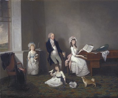 John Richard Comyns de Hylands Essex, avec ses filles, 1775 - John Greenwood