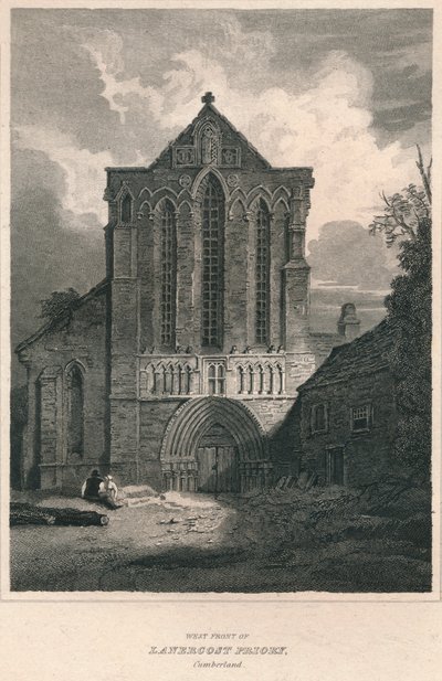 Façade ouest du prieuré de Lanercost, Cumberland, 1814 - John Greig