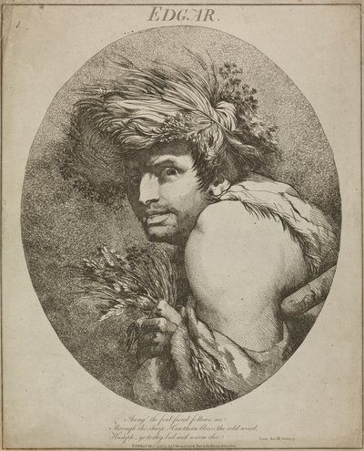 Edgar, « Le Roi Lear », Acte III, Scène III - John Hamilton Mortimer