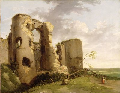 Vue de la porte ouest du château de Pevensey, Sussex, vers 1774 - John Hamilton Mortimer
