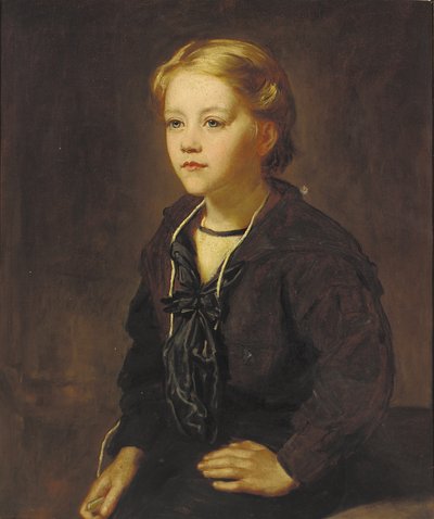 Portrait de Lewin Edward Cadogan, assis trois-quarts de longueur, en costume de marin - John Hanson Walker