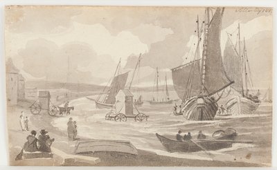 Machines de bain à Allonby, Cumbria, 1812 - John Harden