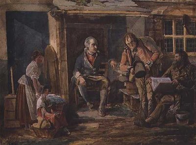 Groupe incluant un soldat devant la porte d