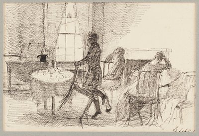 Intérieur avec des figures - John Harden
